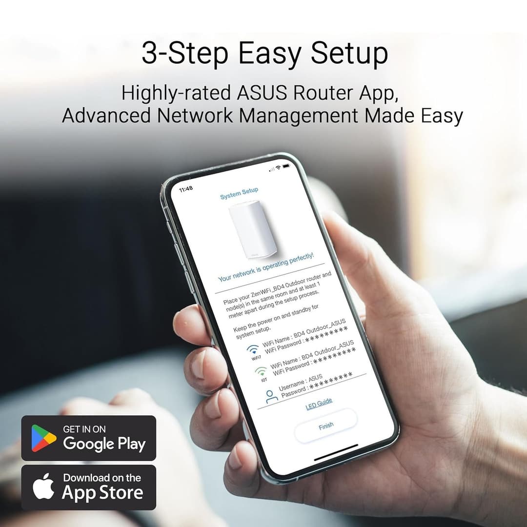 ASUS ZenWiFi BD4 Outdoor BE3600 Dual-band WiFi 7 AiMesh Router, IP65 - White - Image 8
