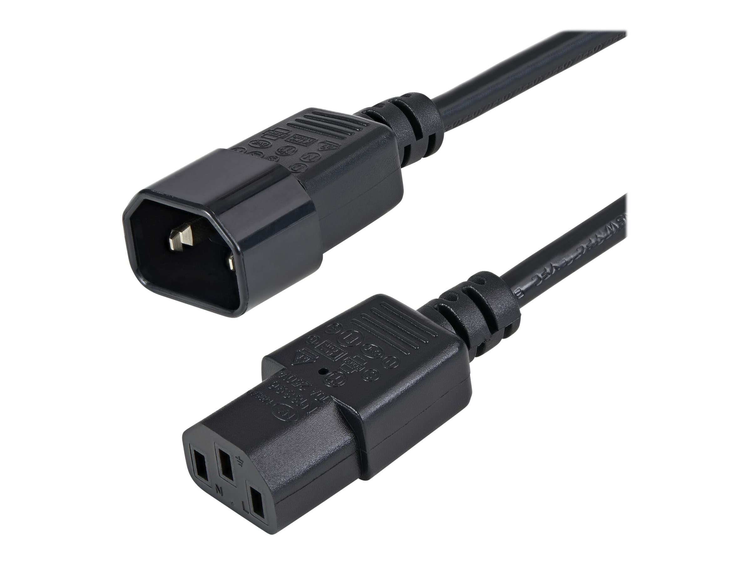 StarTech PXT1001M 1m Power Extension Cord Black