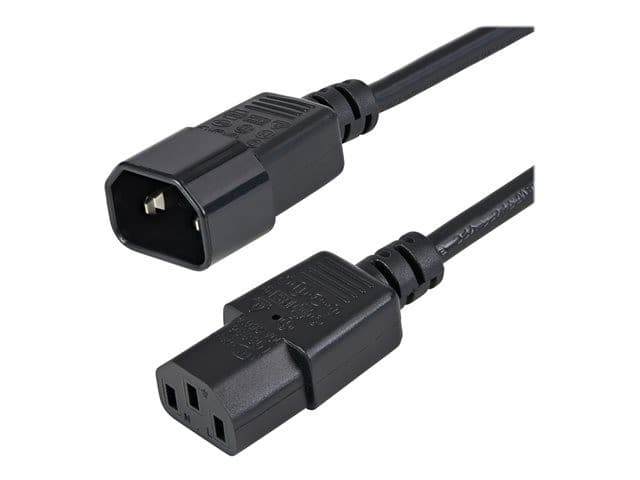 StarTech PXT1001M 1m Power Extension Cord Black - Image 2