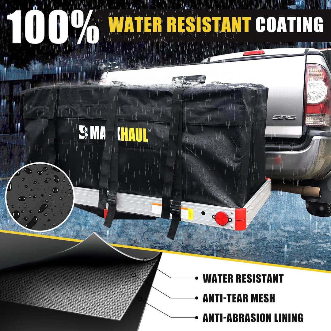 MAXXHAUL 70209 Soft Shell Cargo Carrier Bag for Hitch Mount Cargo Rack - Black - Image 4