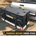 MAXXHAUL 70209 Soft Shell Cargo Carrier Bag for Hitch Mount Cargo Rack - Black thumbnail 8