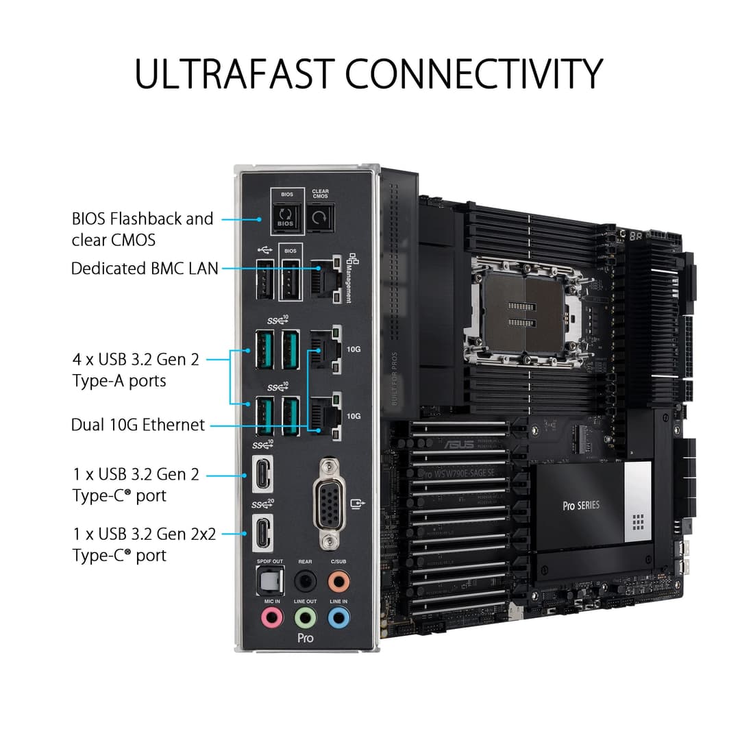 ASUS PRO WS W790E-SAGE SE Intel W790 LGA 4677 (Socket E) EEB - Image 5