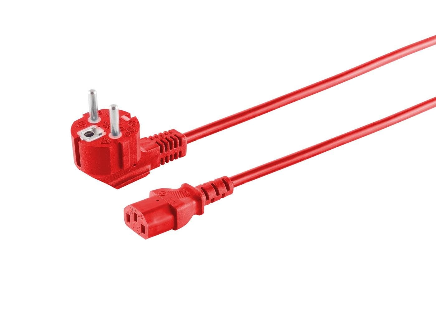 Microconnect Power Cord Schuko Angled to IEC C13 3m - Red