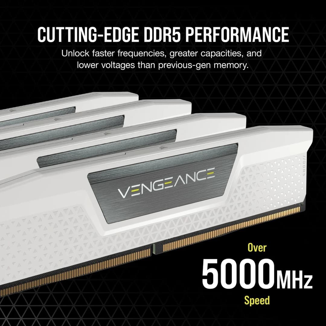 Corsair Vengeance 48GB (2 x 24GB) DDR5 6000MHz CL30 Memory Kit - White (CMK48GX5M2B6000C30W) - Image 3