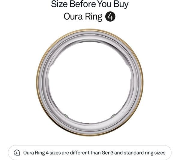 Oura Ring 4 Smart Ring - Gold, Size 12 - Image 2