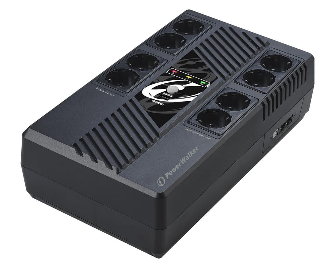 PowerWalker VI 600 MS 600VA/360W Line-Interactive UPS - 8 x Schuko (Type F) Outlets - Image 1