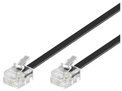 MicroConnect MPK182 RJ11 6P/4C Modular Telephone Cable 2m - Black - Image 1