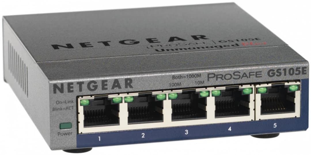 NETGEAR GS105E 5-Port Gigabit Ethernet Plus Managed Desktop Switch - Image 1