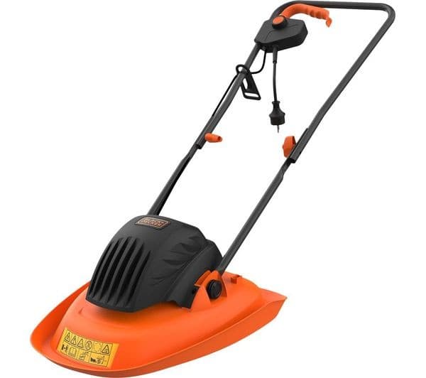 BLACK + DECKER BEMWH551-GB Corded Hover Lawn Mower - Black & Orange - Image 1