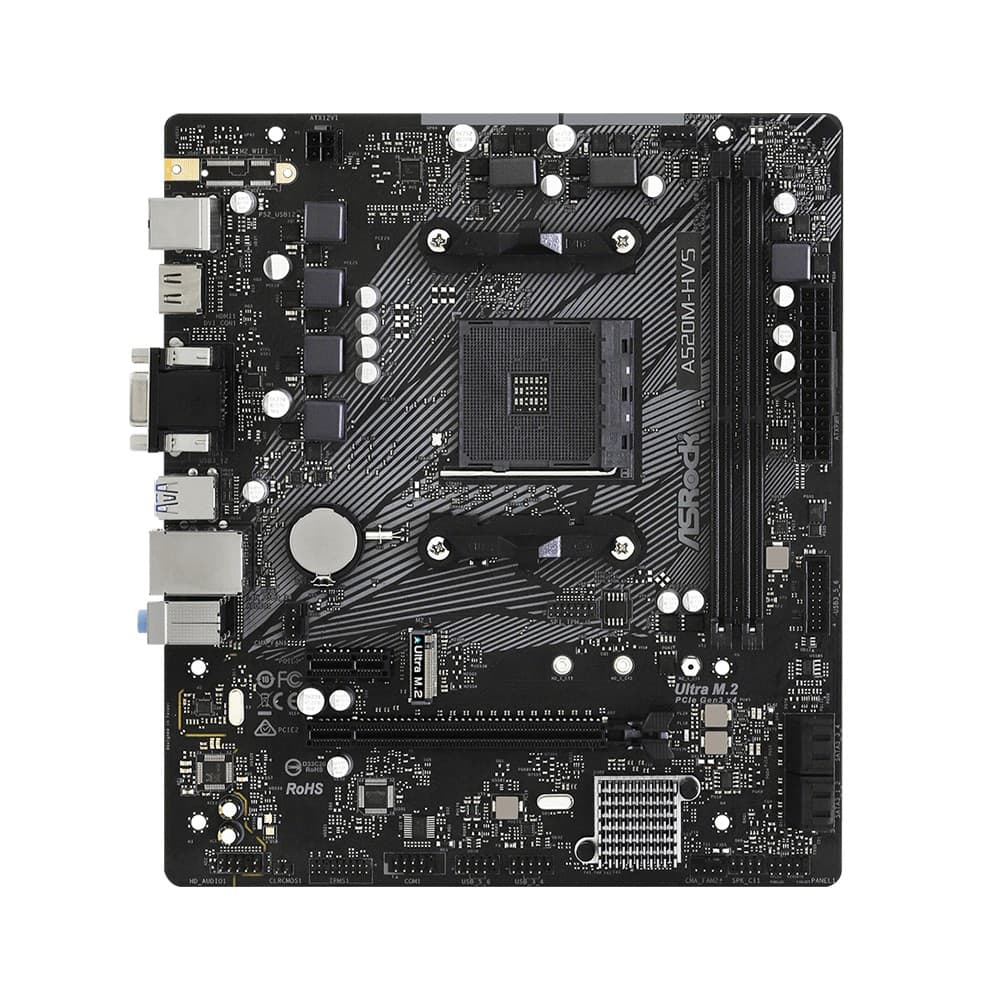 ASRock A520M-HVS AMD A520 DDR4 Micro-ATX Socket AM4 Motherboard - Image 2
