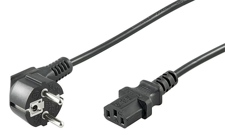 Microconnect Power Cord Schuko Angled to IEC C13 1m - Black - Image 1