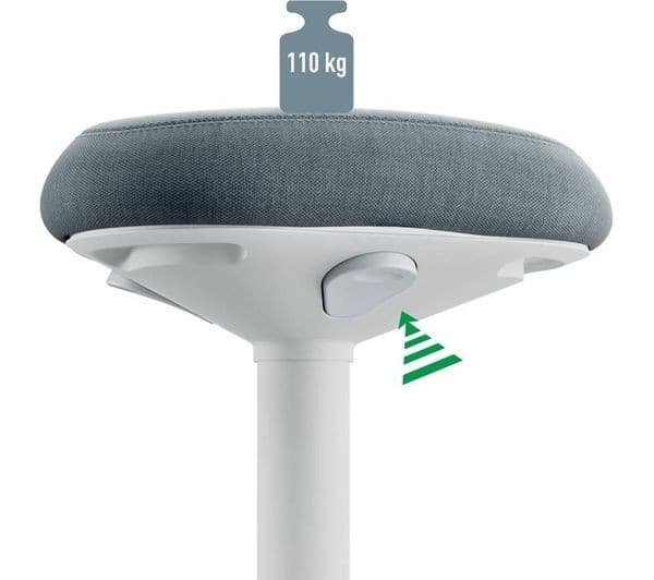 LEITZ Ergo Active Standing Stool with Comfort Seat - Grey - Image 4