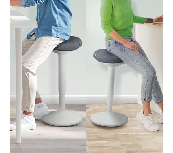 LEITZ Ergo Active Standing Stool with Comfort Seat - Grey - Image 7