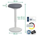 LEITZ Ergo Active Standing Stool with Comfort Seat - Grey thumbnail 9