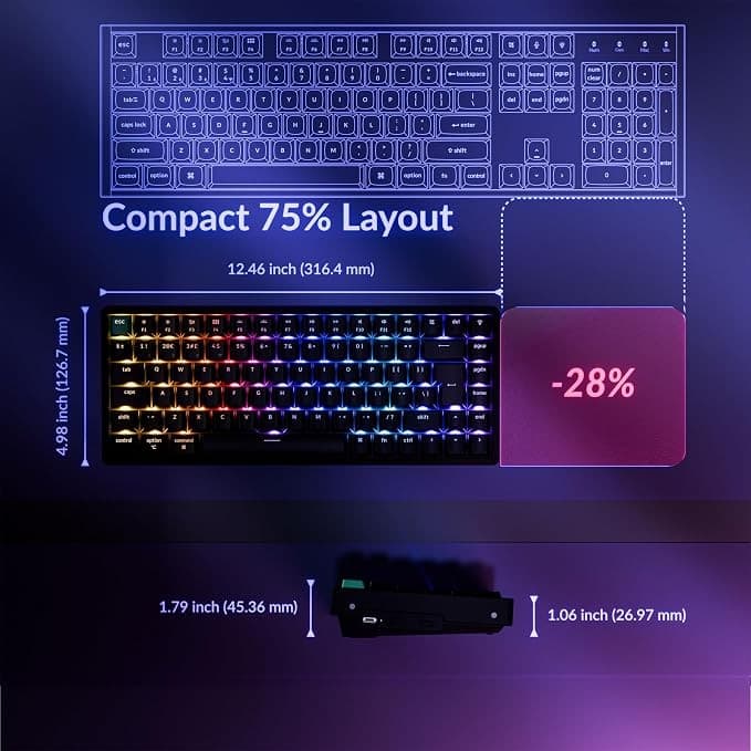 Keychron K2 HE Wireless Mechanical Keyboard - Black - Image 5