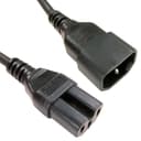 Cables Direct 1m C14 to C15 Power Cable (Black) thumbnail 1