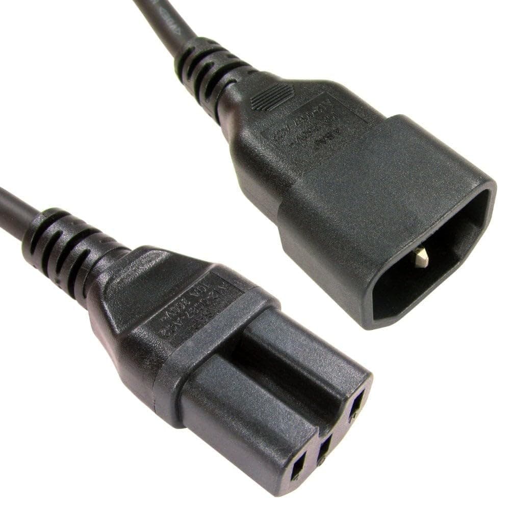 Cables Direct 1m C14 to C15 Power Cable (Black)