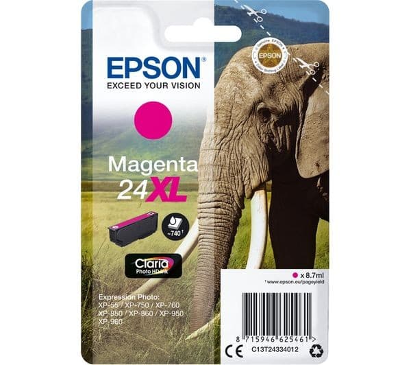 EPSON 24XL Elephant Magenta Ink Cartridge - Image 1