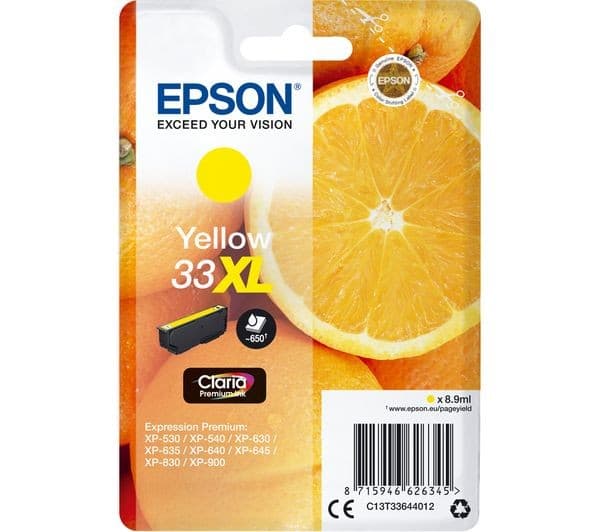 EPSON No. 33 Oranges XL Yellow Ink Cartridge