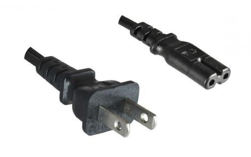 Mercodan American Power Cord 1.8m, US 2-Pin Plug to IEC C7, Black (580820008) - Image 1