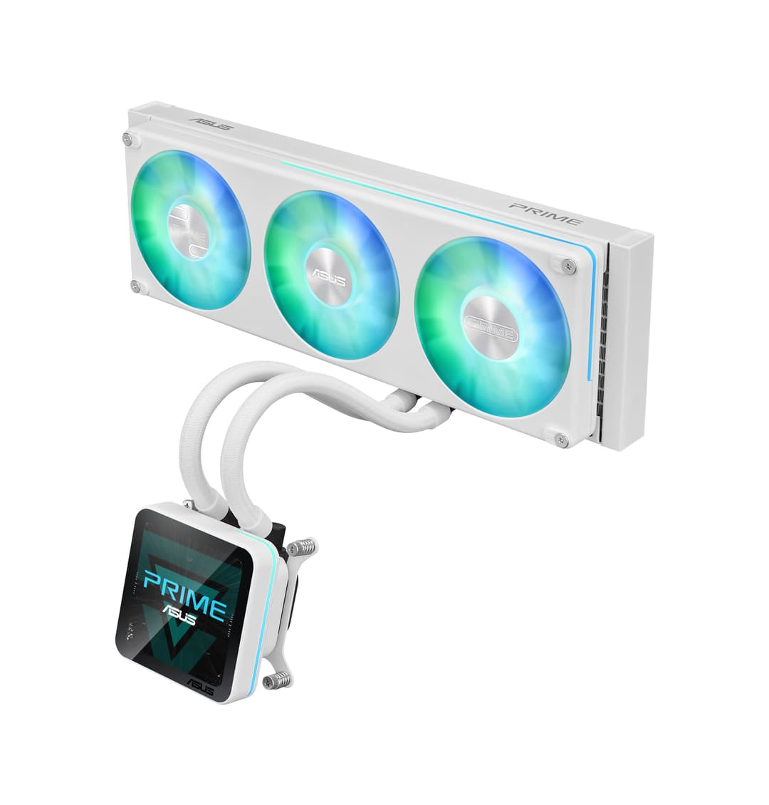 ASUS Prime SLC II 360 ARGB LCD Intel/AMD AIO Liquid CPU Cooler - White - Image 1
