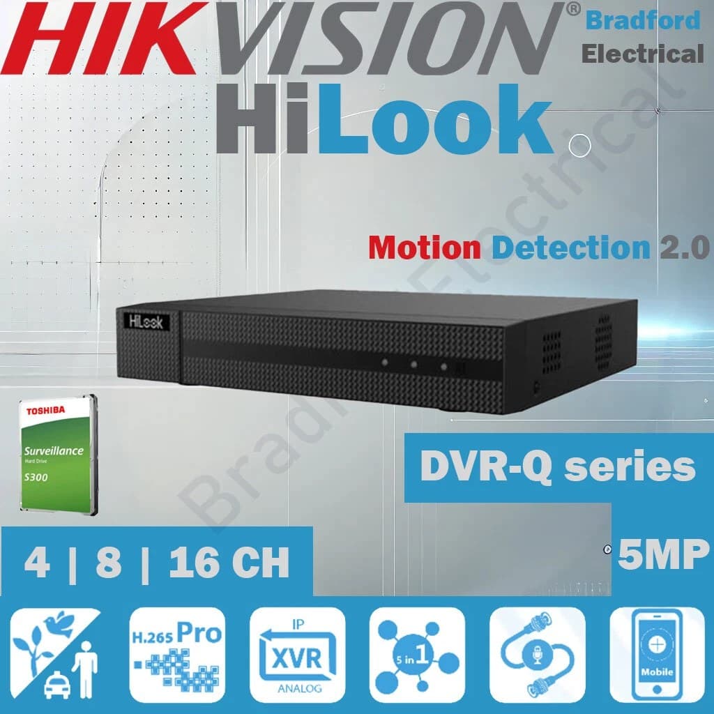 HiLook DVR-216Q-M1/T 5MP 3K 16 Channel Hybrid Smart Motion CCTV Recorder - Image 1