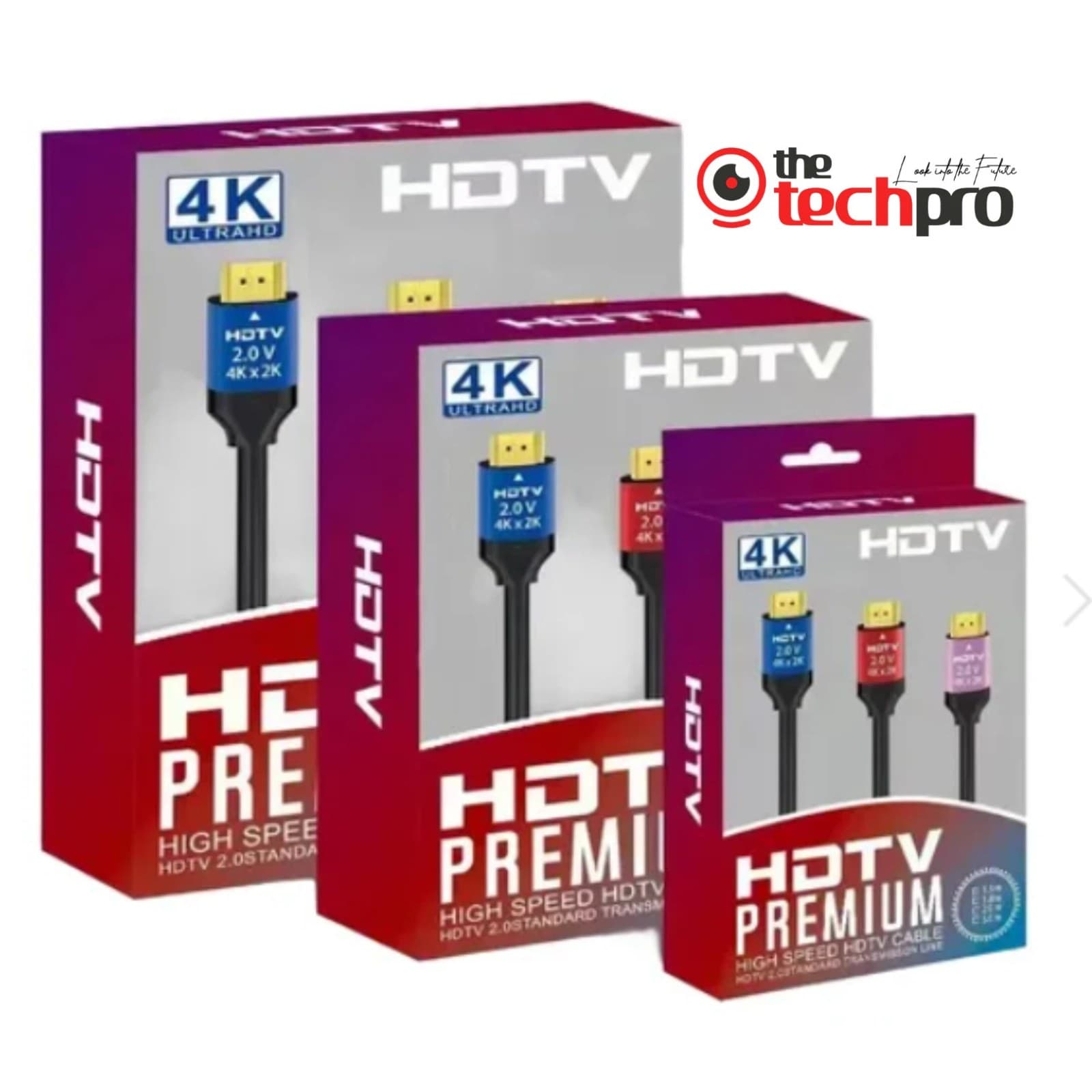 TECHPRO HDMI Cable 2M 4K Ultra HD High Speed Cable