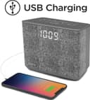 iHome Bluetooth Dual Alarm FM Radio Clock with Speakerphone and USB Charging, - Grey thumbnail 5