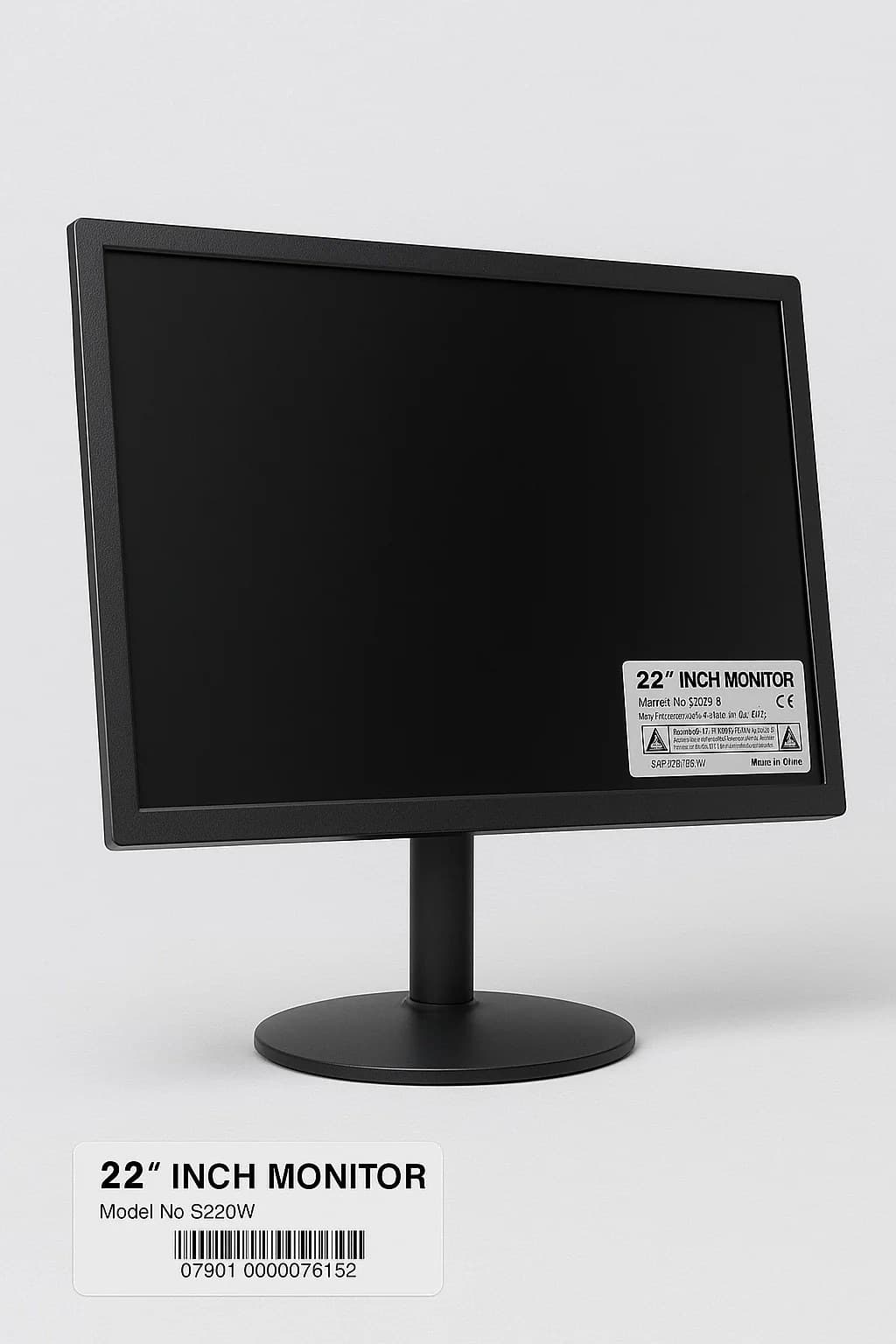 22" LED Monitor S220W – Full HD Widescreen Computer Monitor, HDMI & DisplayPort, 5ms Response Time, 16:9 Screen, Desktop PC Display – Black - Image 3