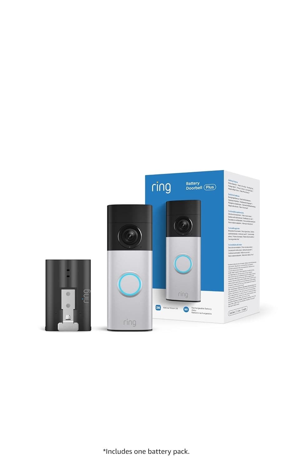 Ring Battery Video Doorbell Plus (newest gen), DIY Wireless Video Doorbell Camera, Retinal 2K, 6x Zoom, Easy to install, Quick Release Battery Pack, 30-day free trial of Ring Subscription Plan - Image 2