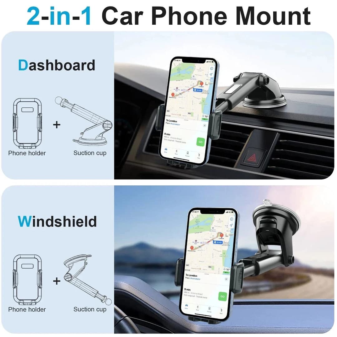 Universal Car Phone Holder 360° Dashboard Windscreen Air Vent Mobile Mount Stand - Image 3