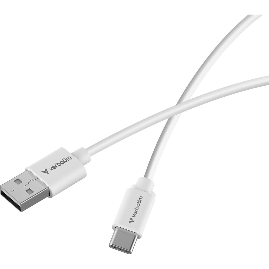 Verbatim Essentials Sync & Charge USB-A to C Cables (2 pack) Black & White,1m,18W QC, 480Mbps, Quick Charge 3.0 Support Up To 18W Charging - Image 2